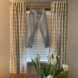 Levi 501 Straight Jeans with Floral Patch 26